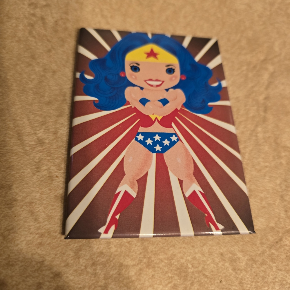 Wonder Woman Magnet with Blue and Red Design